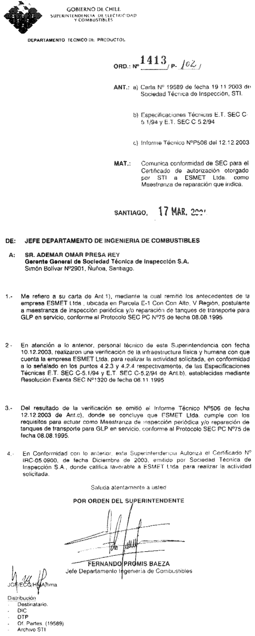Certificado SEC
